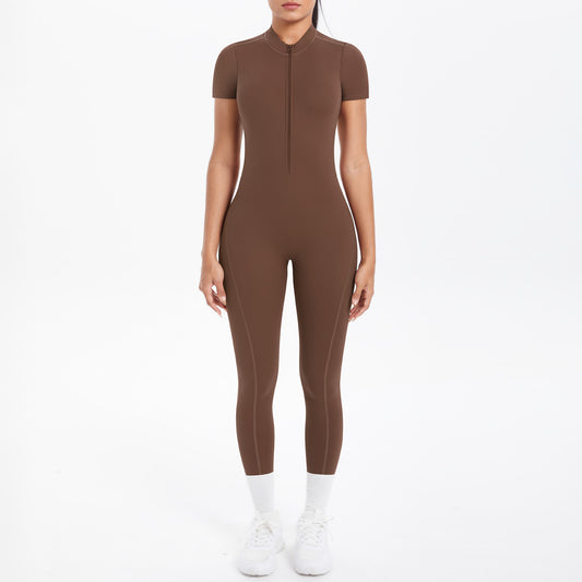 Women's European And American Skinny Hollow-out Short Sleeve Rompers