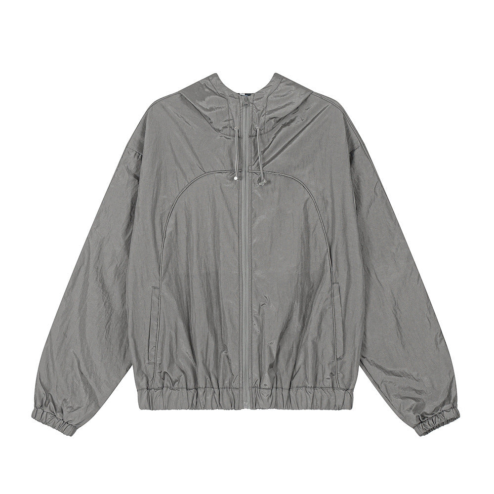 Men's Fashion Loose Hooded Zipper Jacket
