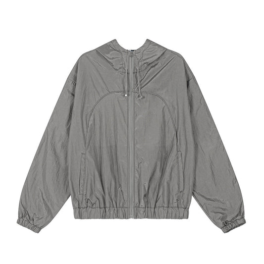 Men's Fashion Loose Hooded Zipper Jacket