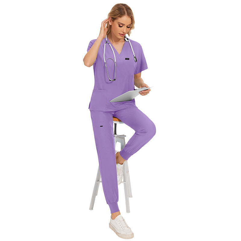 Mint-green Short-sleeve Nurse Jogging Workwear