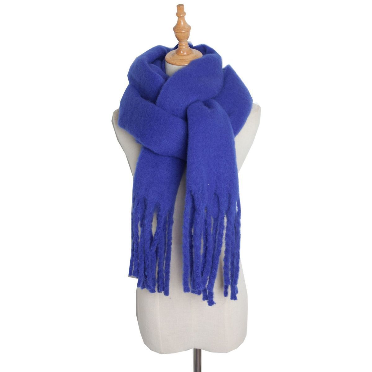 Mohair Twist Flet Plys Tørklæde til Kvinder Vinter Fortykket