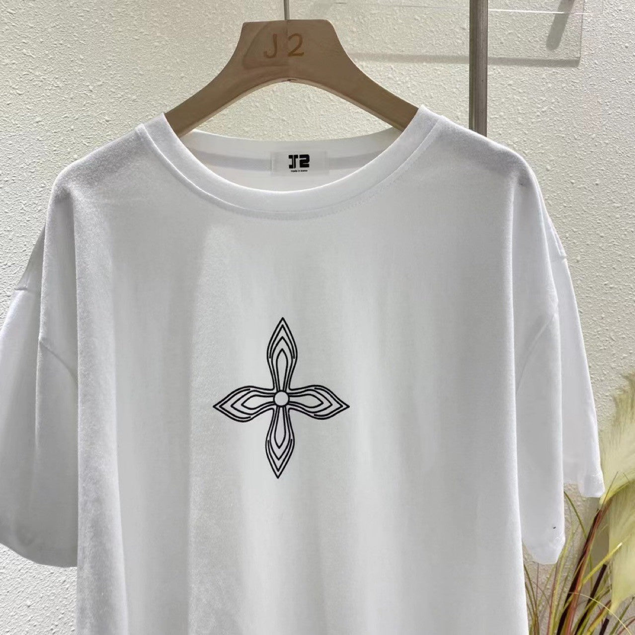 Women's Summer Hong Kong Style Round Neck Printed T-shirt