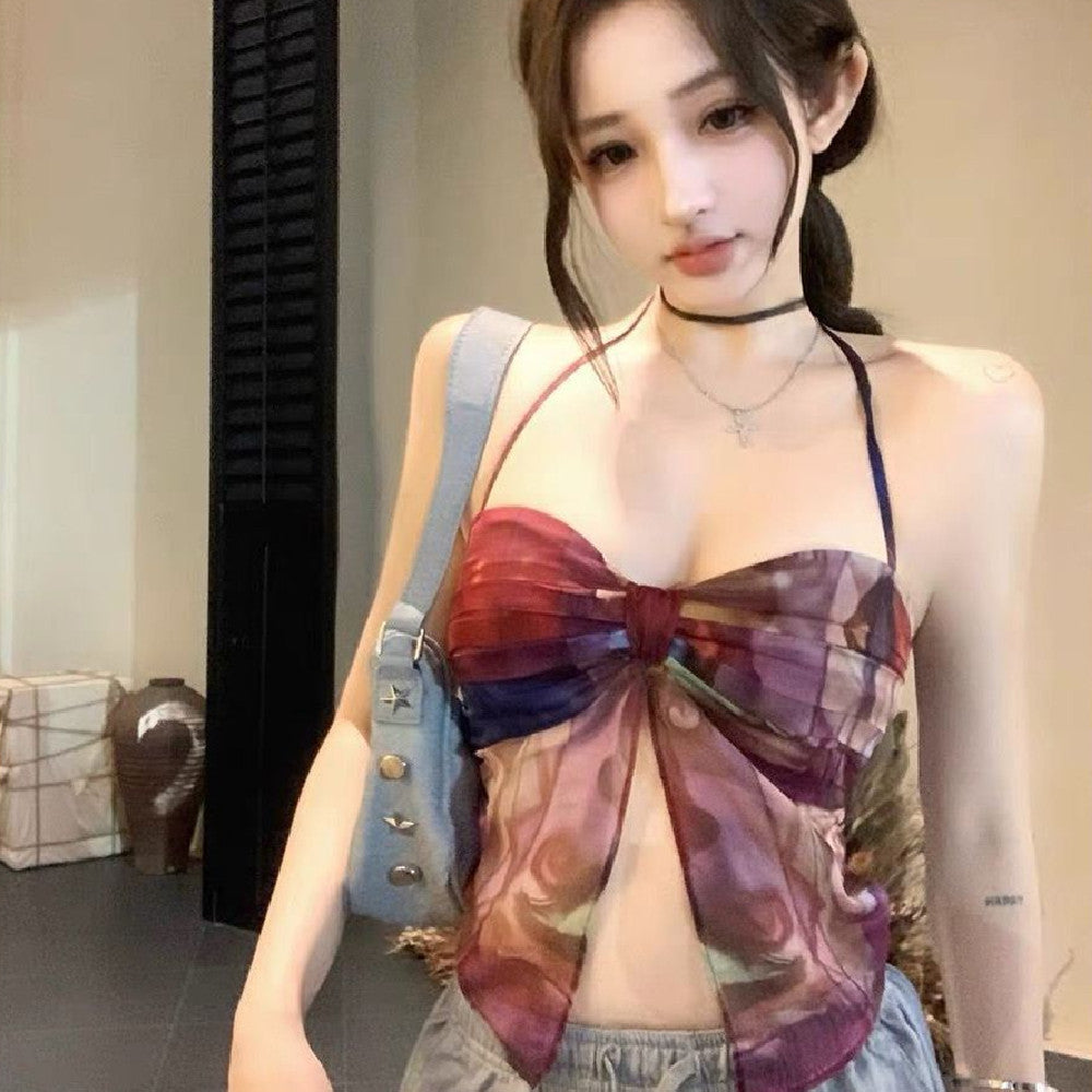 Women's Irregular Strapless Halter Top