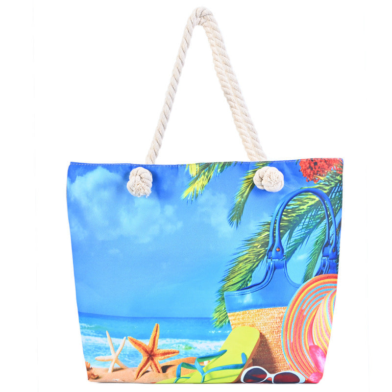 Printed Women's Beach Bag Large Capacity Handbag