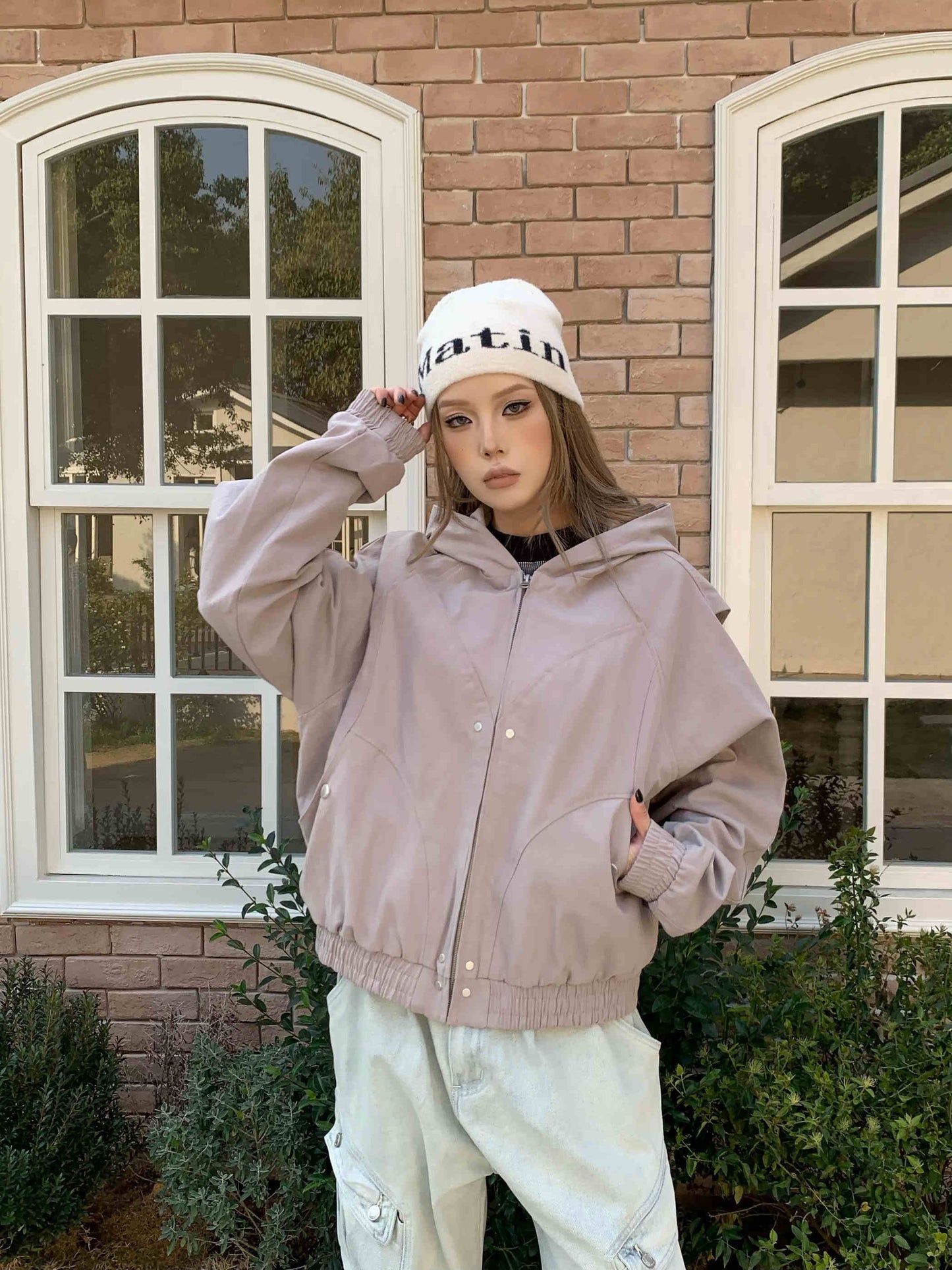 Couple Long Sleeve Hooded Overalls Jacket