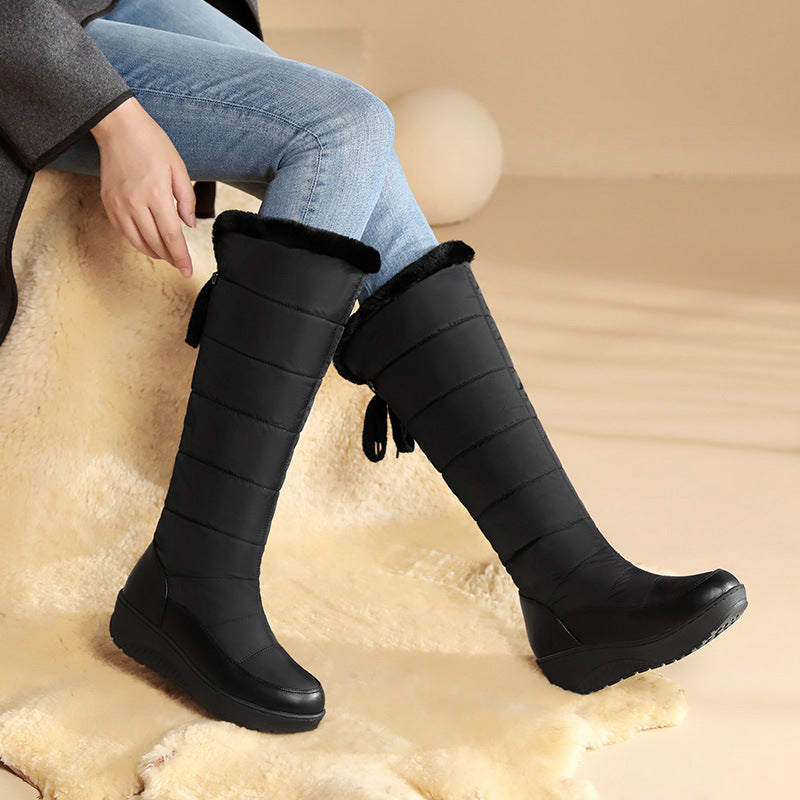 New Wedge-heel Casual Thick-fur High-top Snow Boots