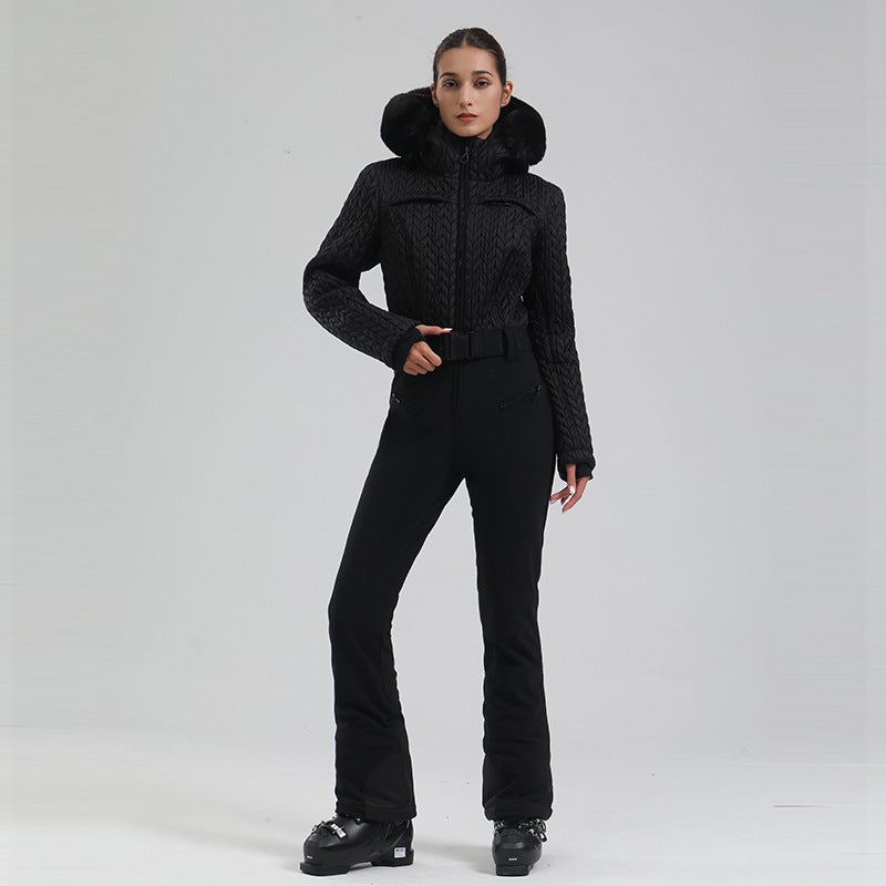 Waterproof Thermal And Windproof Sports Outdoor Women's One-piece Ski Suit