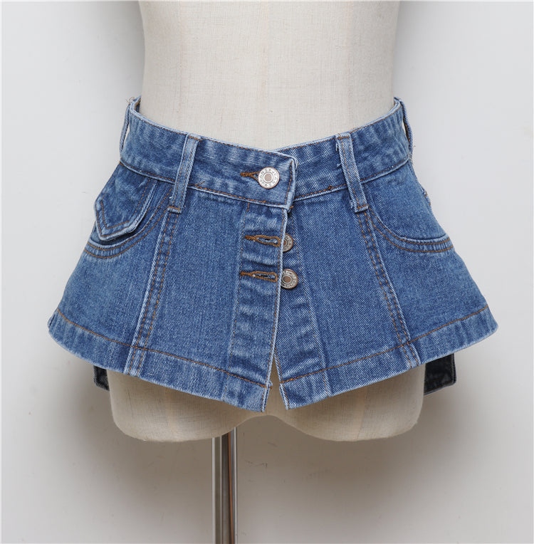 Fashionable All-match Denim Girdle With Women's Decoration