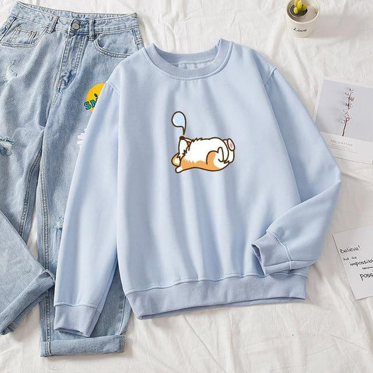 New Printed Sweater Loose Casual Men And Women Loose Round Neck Top
