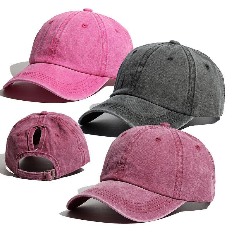 Washed Cotton Curved Brim Outdoor Sports Ladies Summer Sun Hat