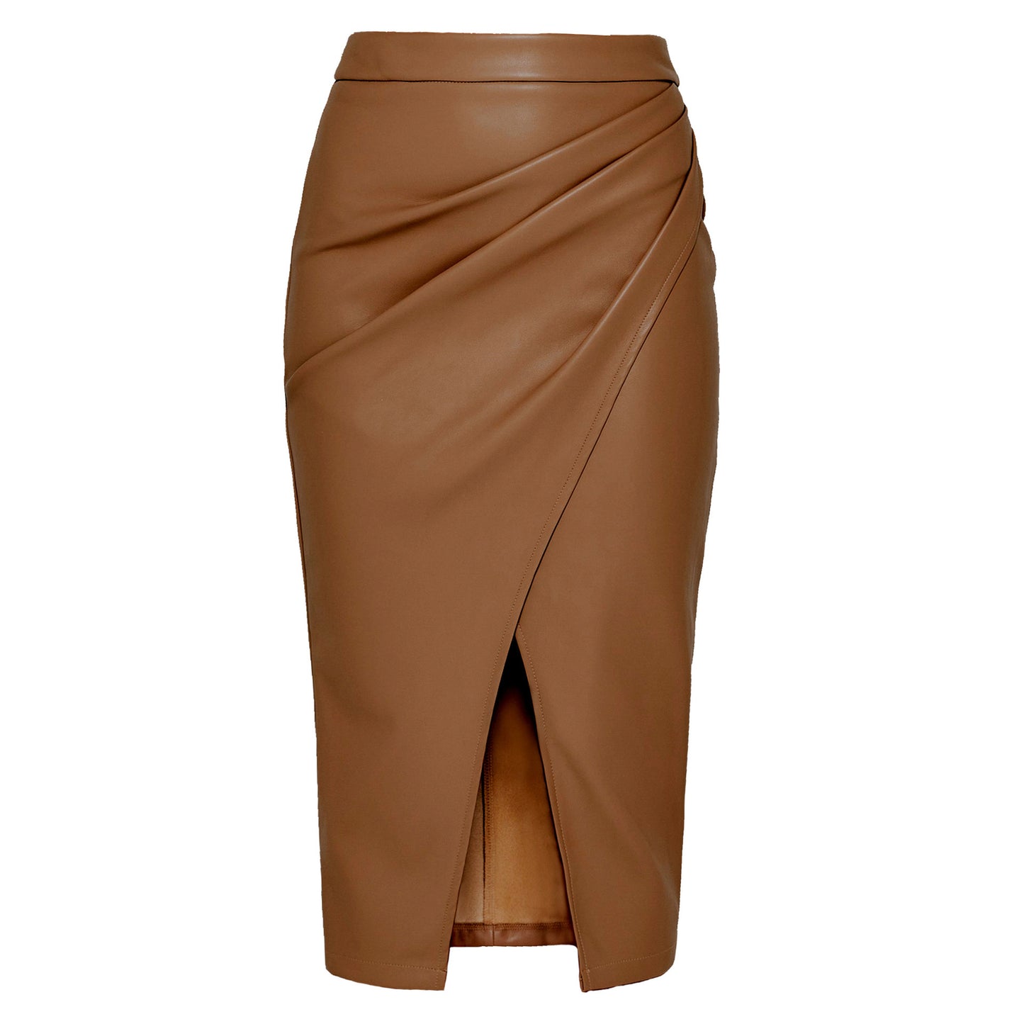 Lædernederdel, Slim Fit, Høj Talje, Afslappet, Slankende