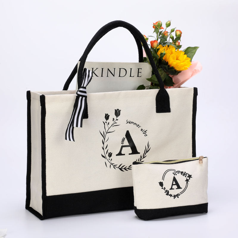 Canvas Bag Personalized First Printed Letter A
