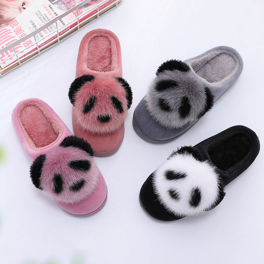 Cute cartoon panda cotton slippers
