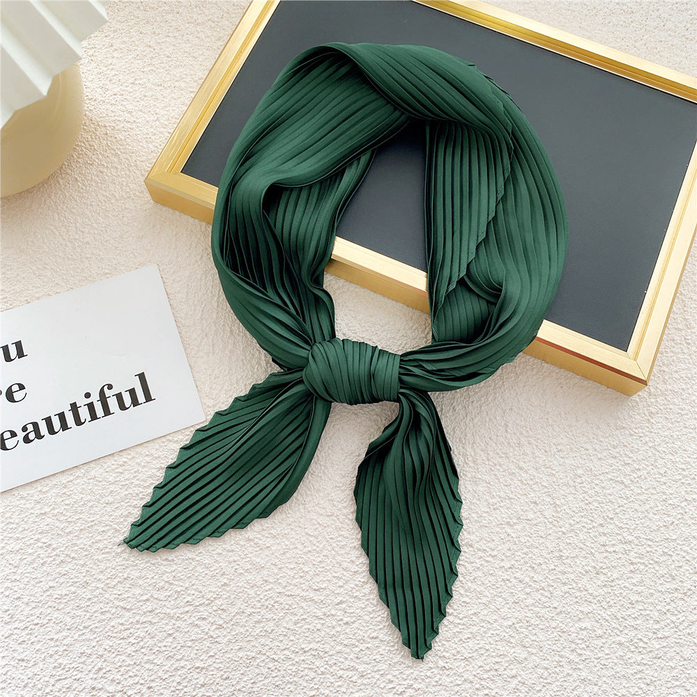 Women's Fashion Solid Color Pleated Scarf