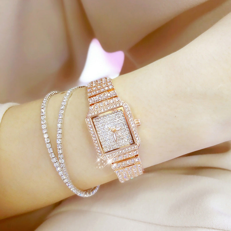 Full diamond waterproof quartz watch