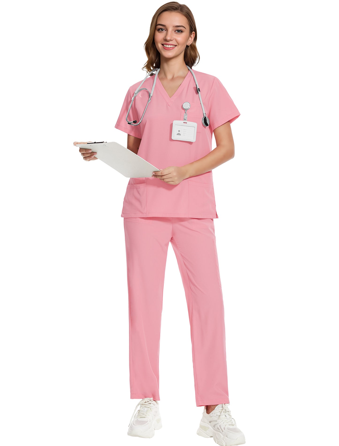 Surgical Gown V-Neck Short-Sleeve Hospital Nurse Uniform Workwear Set