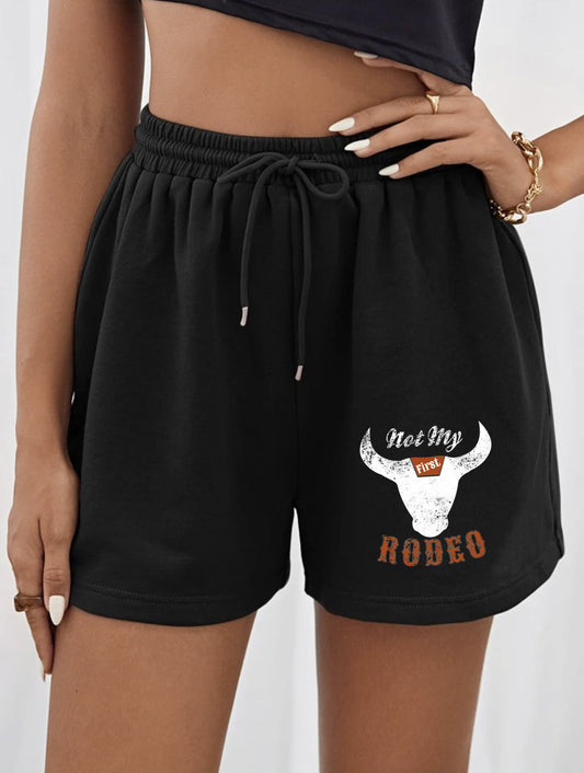 Summer Women's Sports Pants Cow Head Lace Loose Casual Shorts