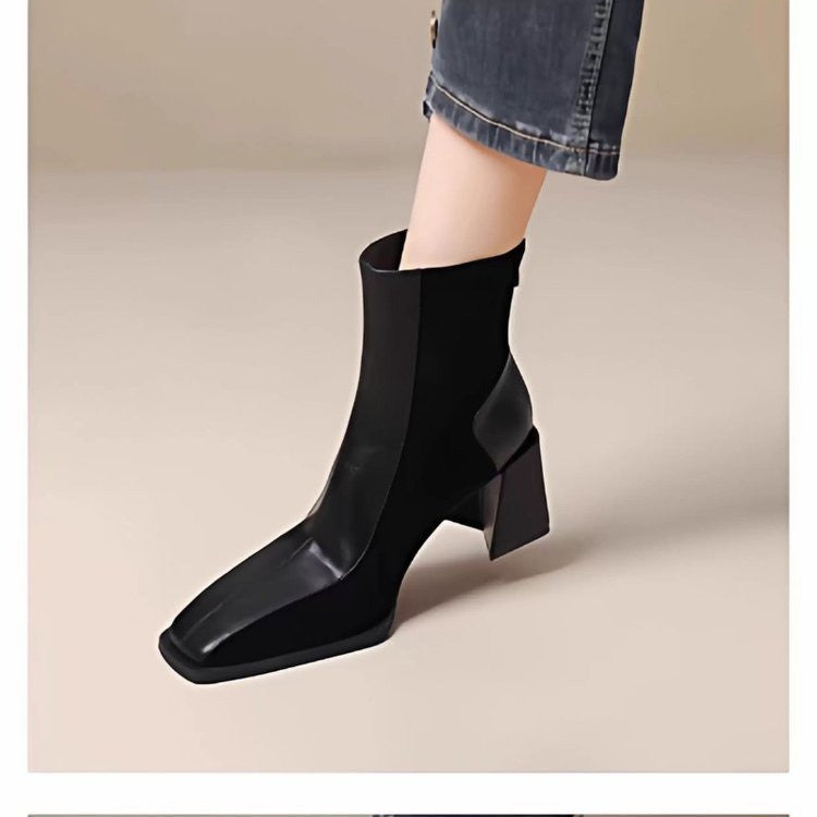 Chunky-heel Boots With A Side Zipper