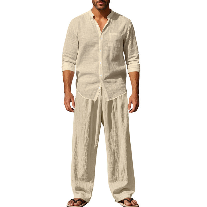 Loose Long-sleeved Trousers Shirt Outfit Men