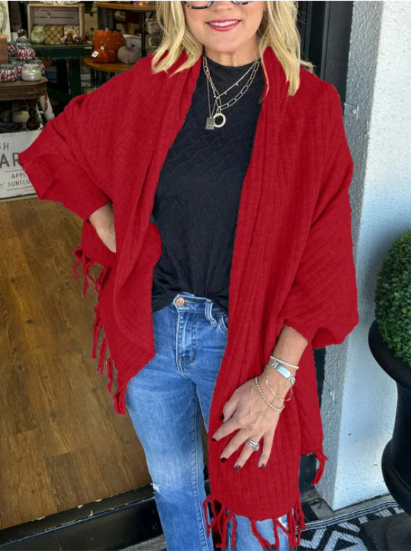 Fashionable Knitted Tassel Inverness