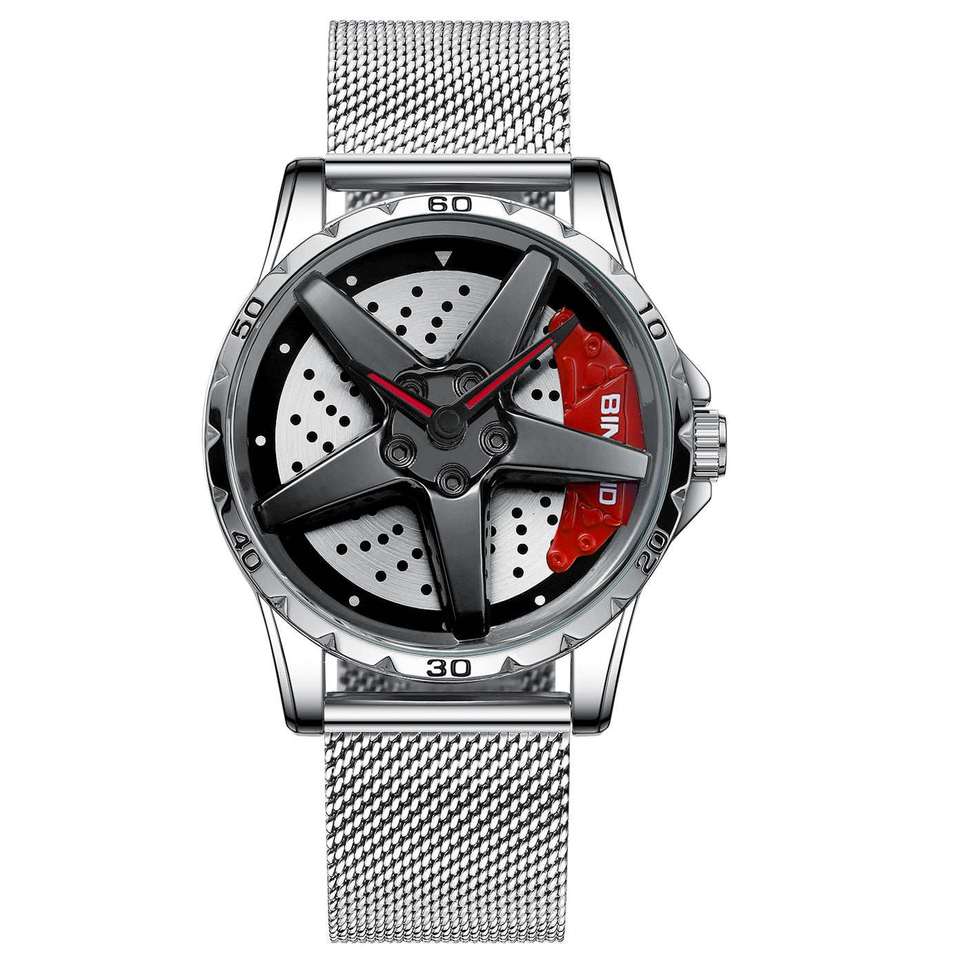 Motorcycle Engine Brake Caliper Watch For Men, Car Wheel Hub Dial