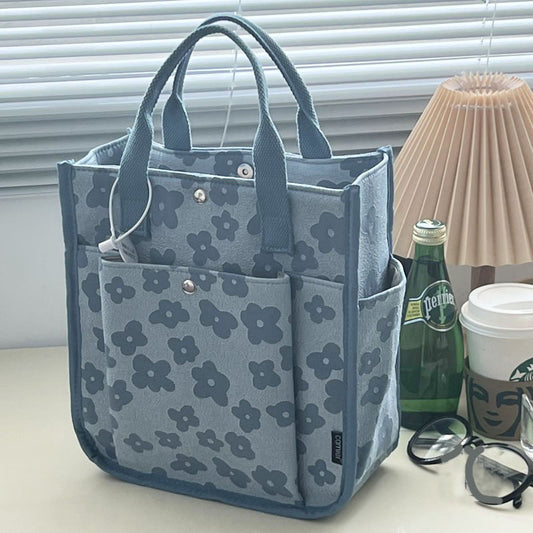 Three-dimensional Thickened Student Canvas Bag With Magnetic Buckle