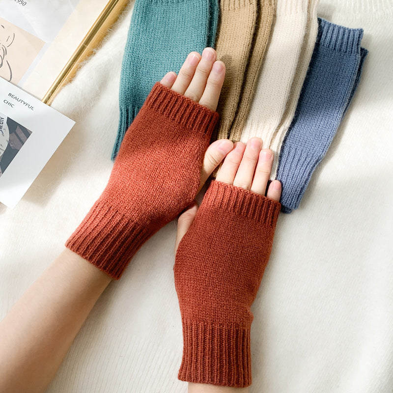 Women Stylish Hand Girl Arm Crochet Knitting Hollow Warm Fingerless Gloves