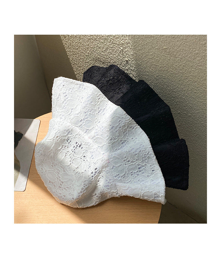 White Lace Bucket Hat Women's Summer Thin