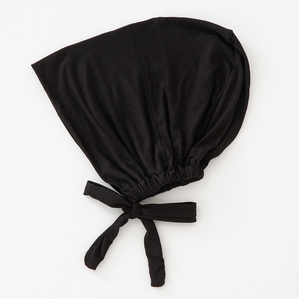 Women's Fashion Solid Color Lace-up Bottoming Hood