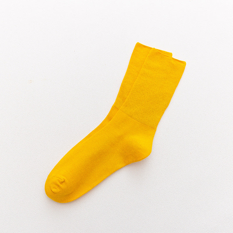 Candy color college wind pile socks