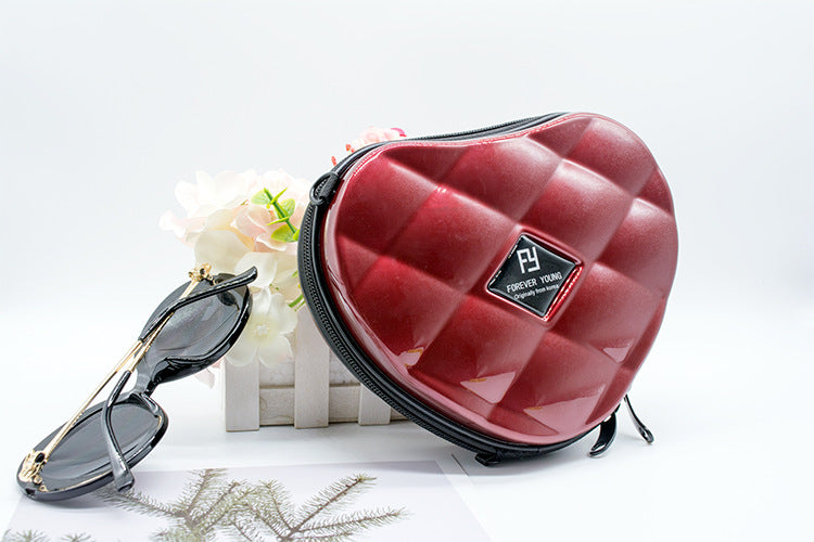 Mini heart-shaped suitcase small bag