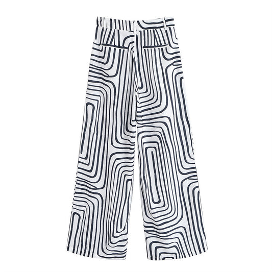 Summer Fashion Printed Geometric Women's Trousers