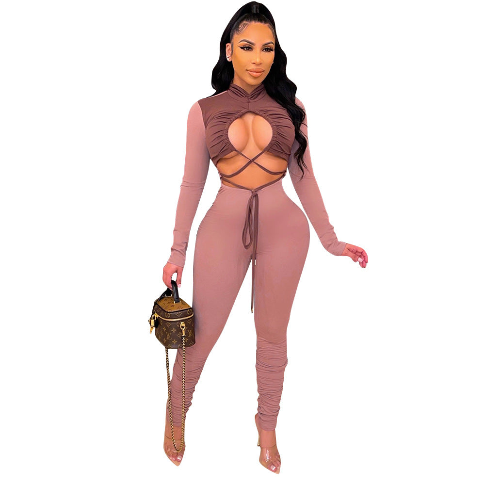 Women's Tied Long Sleeves Jumpsuit