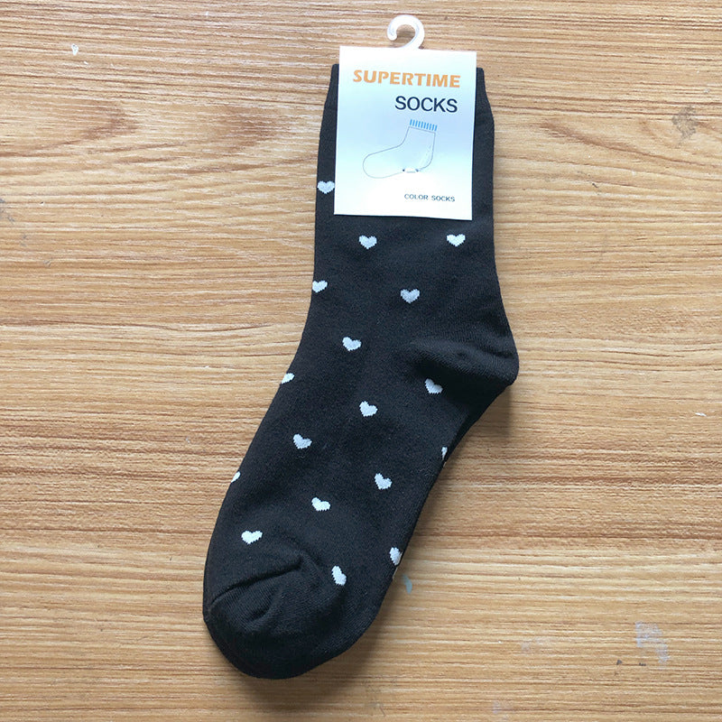 College Style Small Love Cotton Socks