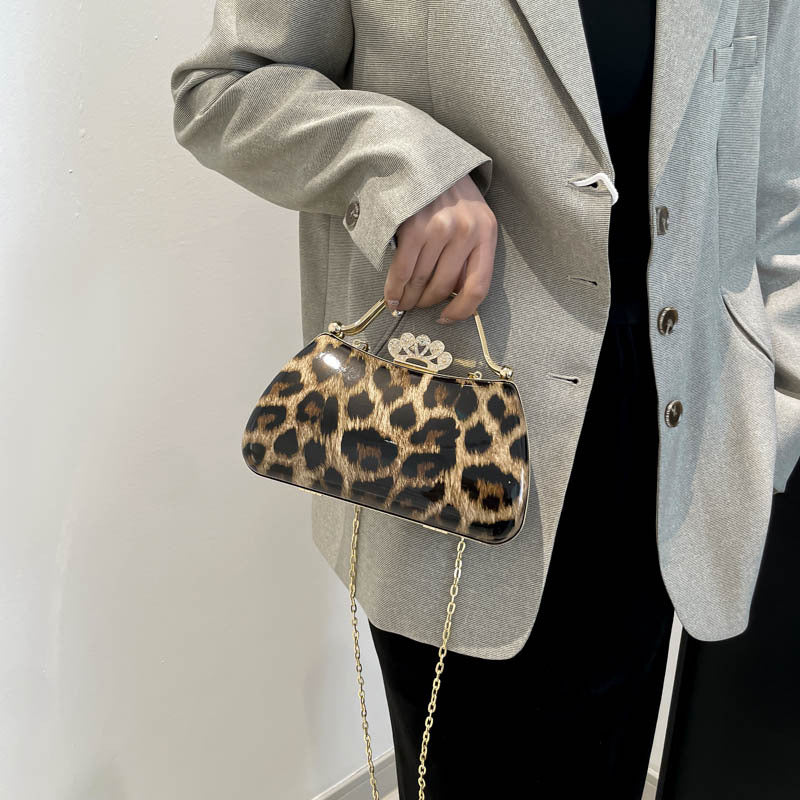 Leopardprint Mode Retro Crossbody Taske til Kvinder