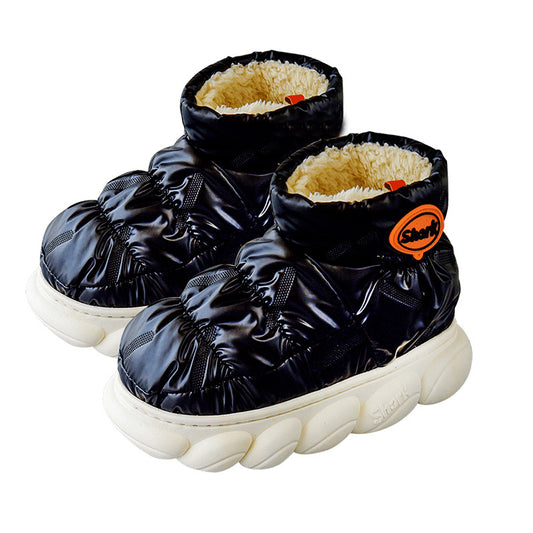 High-top Down Cloth Waterproof Cotton Slippers