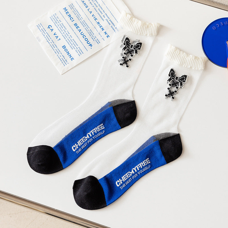 Transparent Spring And Summer Sweat-absorbing Glass Silk Socks