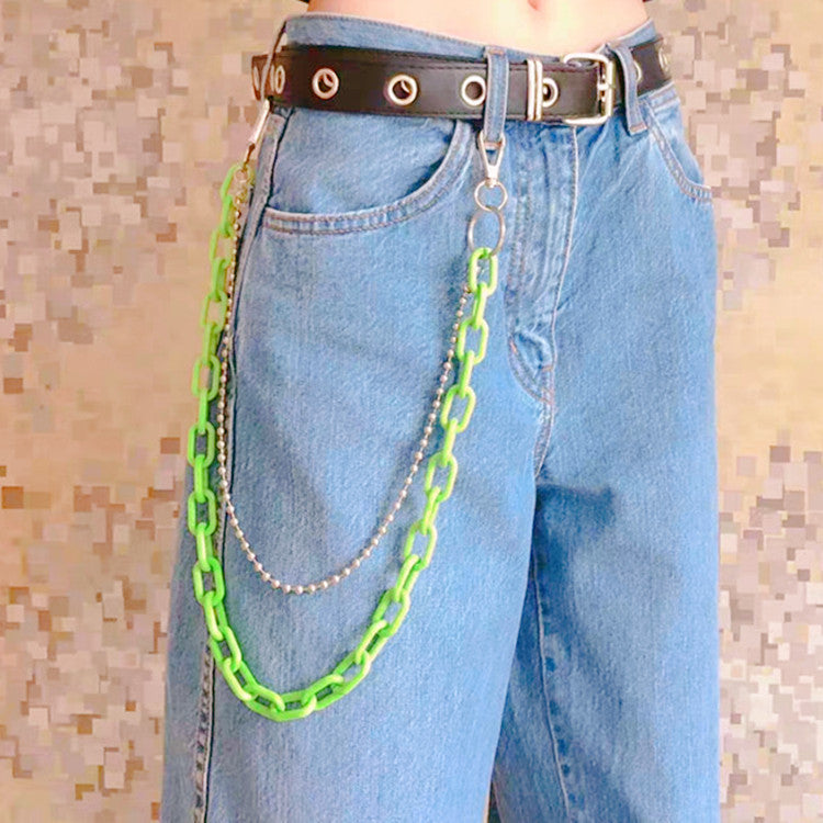 Red Waist  Candy Color Resin Trouser Chain Hanging Ornaments