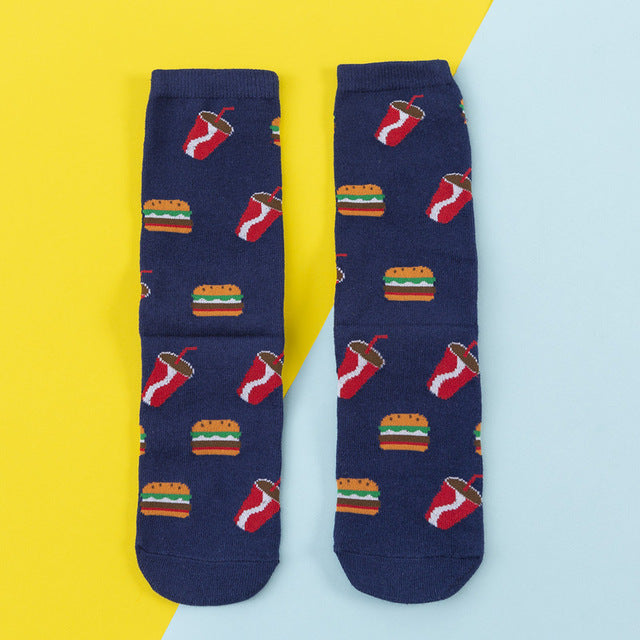 Women's socks cute cartoon skateboard socks
