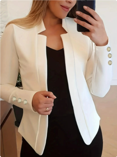Solid Color Cuff Small Suit Long Sleeve Jacket Suit