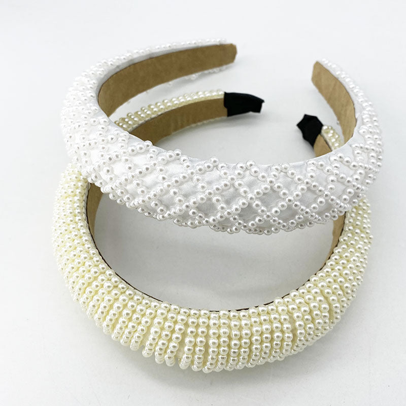 Fashion Women's Sponge Pearl Simple Headband
