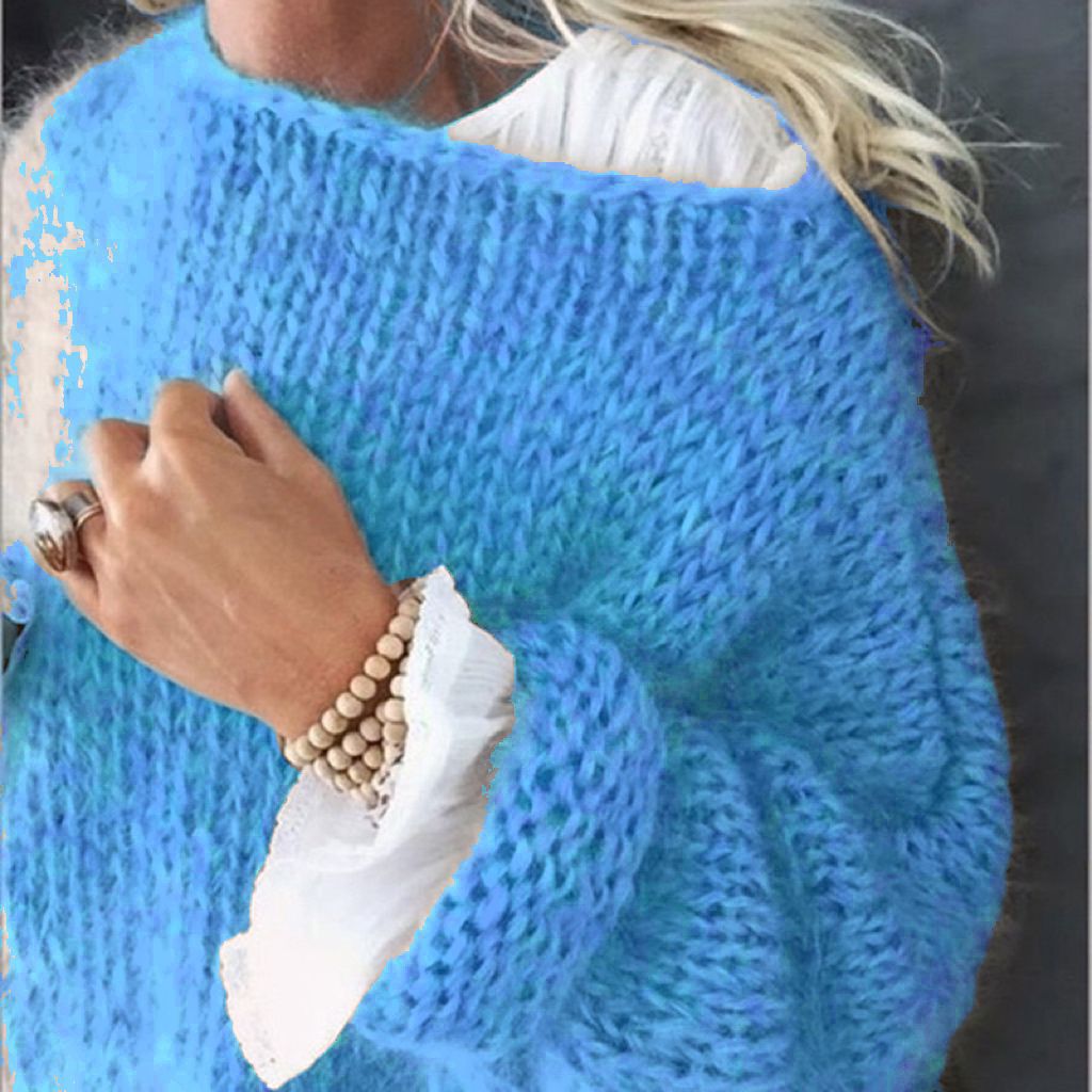 Womens Fashionable Loose Casual Knitted Sweater