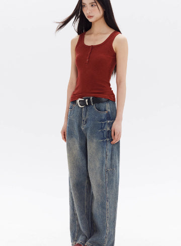 American High Street Design Loose Jeans