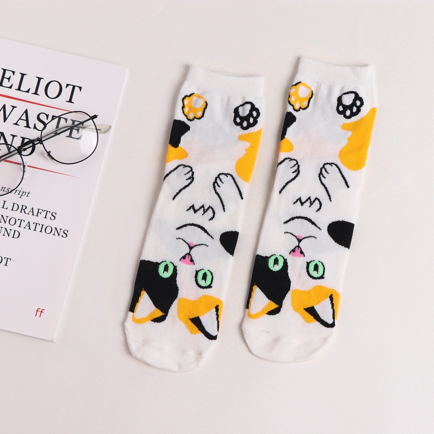 Straight Socks Animal Cute Female  Cat Cotton Comfortable Tube Socks