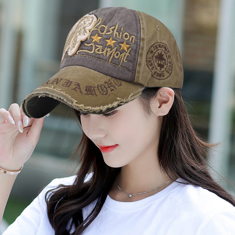 Embroidered Casual Letter Baseball Cap Distressed Outdoor