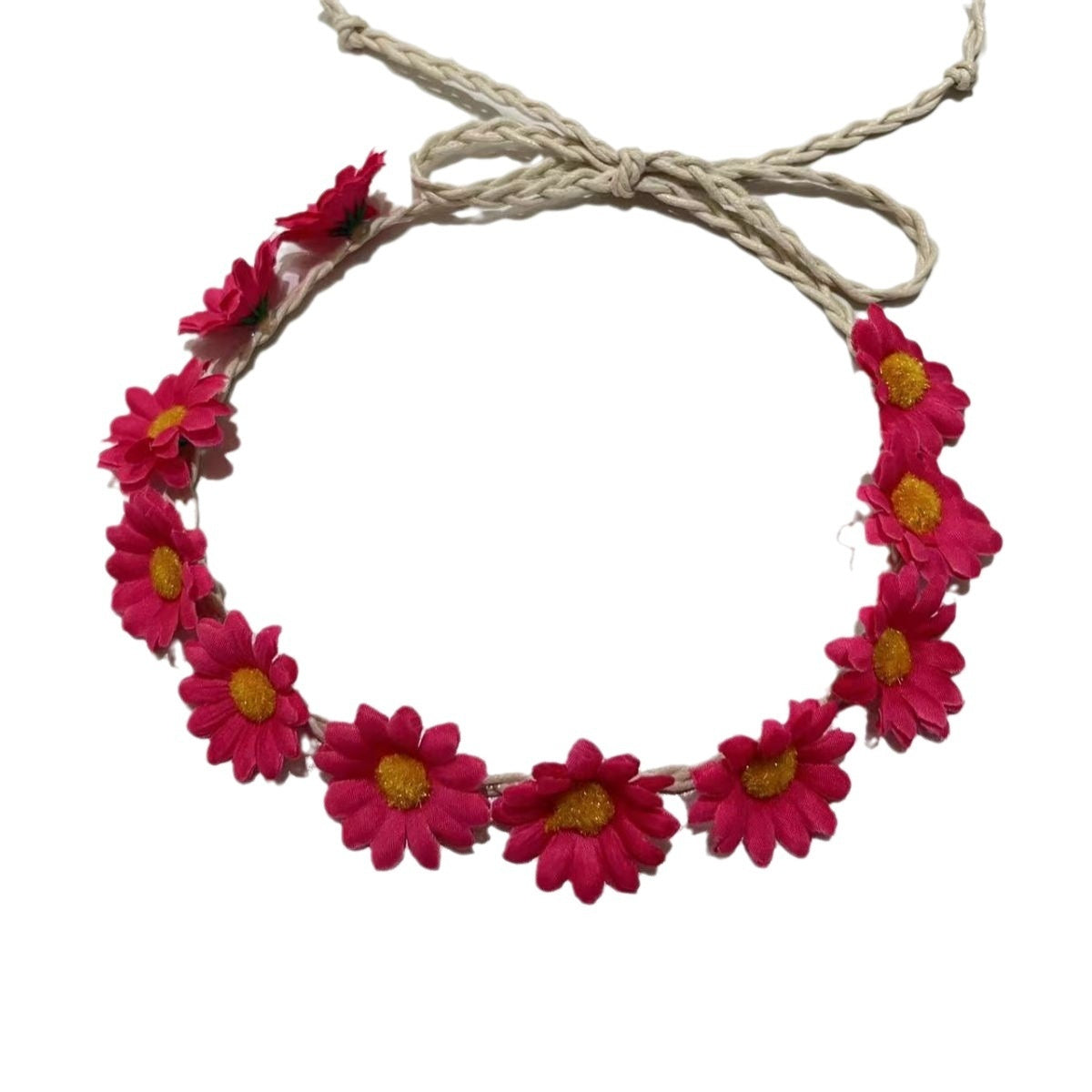 11 Simulation Small Sunflower Bohemian Vacation Seaside Braid Hair Band For Women