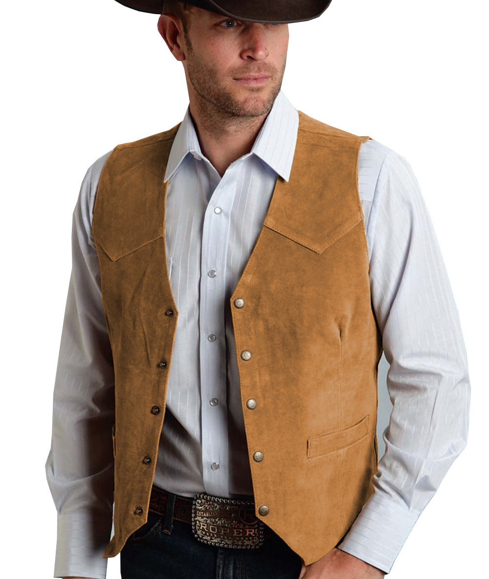 Herresæt Metalknæ Suede Vest