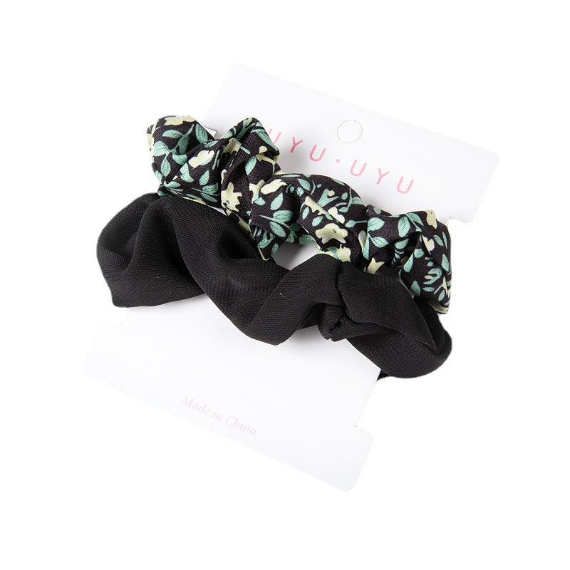 Card-style Large Hair Ring Two-in-one Floral Hair Tie