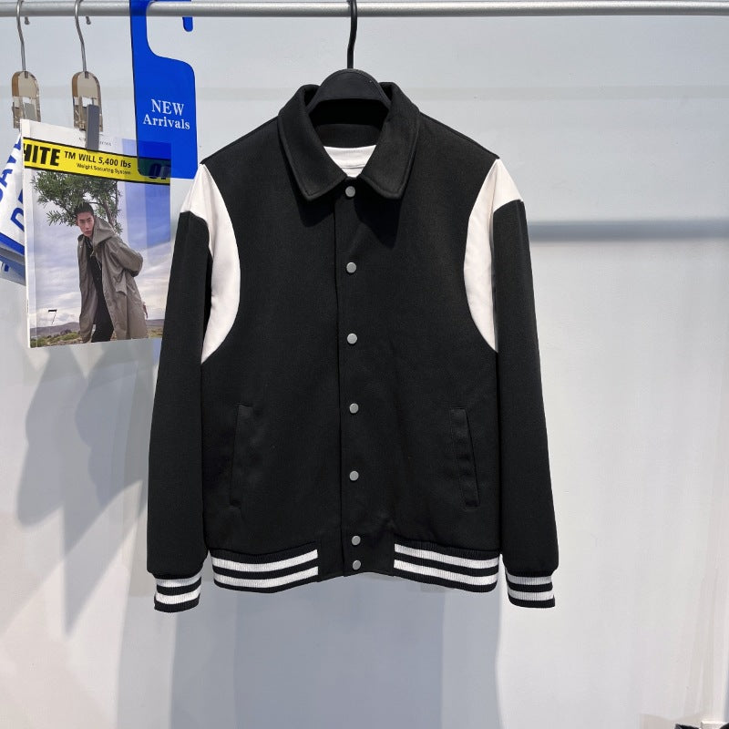 Casual Embroidered Jacket Lapel Loose Stitching Baseball Uniform