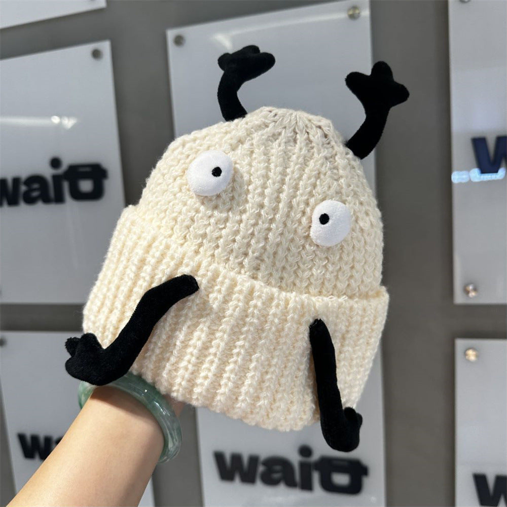 Children's Autumn And Winter Flanging Three-dimensional Warm Wool Hat